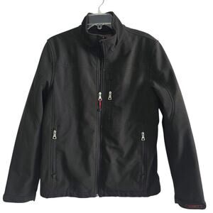 Guess Men's Coat Jacket Mens Solid Zip Up Jacket Softshell Size Medium Black